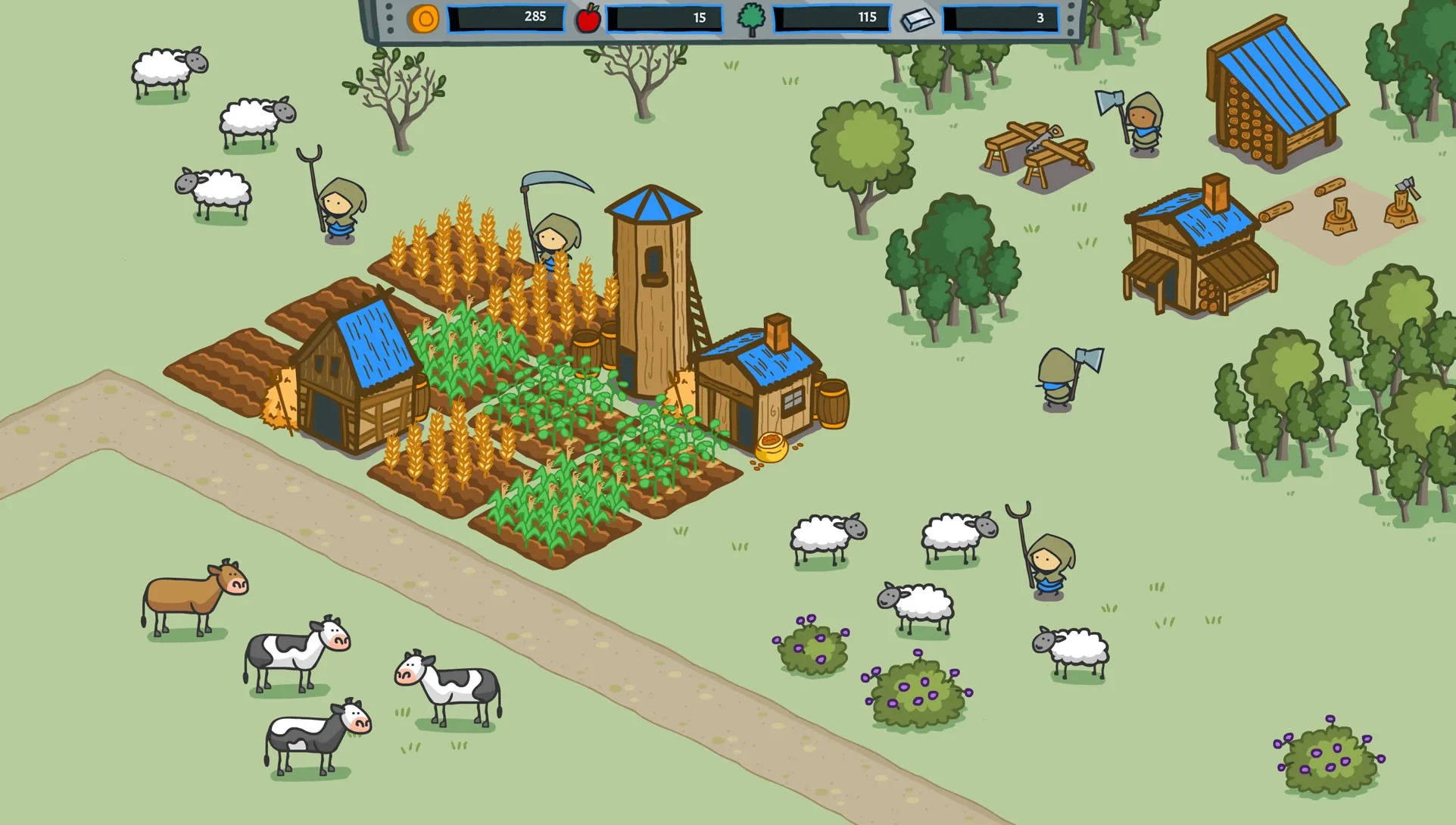 farm tiles with characters