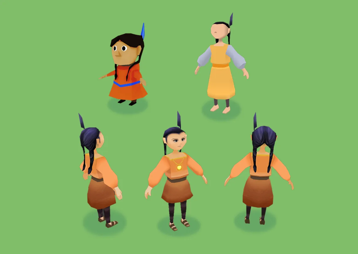 native indian girl character designs